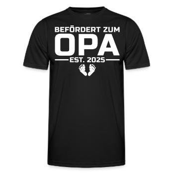 Werdender Opa 2025 - Männer Funktions-T-Shirt - Schwarz - Vorne - AI Model Male 178 dark (178cm)