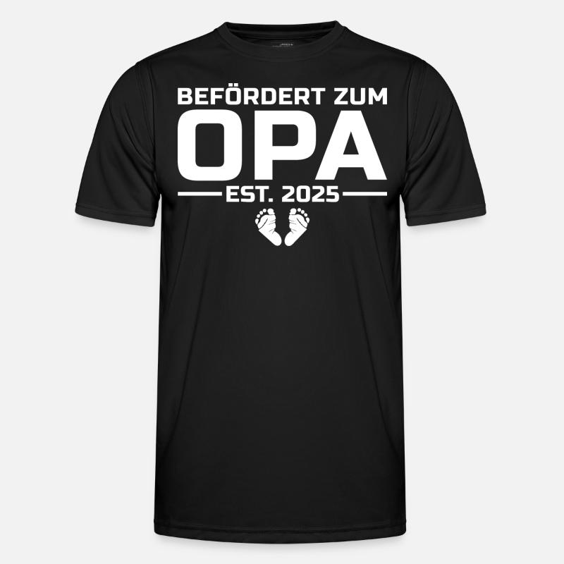 Werdender Opa 2025 - Männer Funktions-T-Shirt - Schwarz