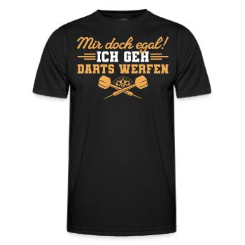 Dartspieler Mir doch egal Dart - Männer Funktions-T-Shirt - Schwarz - Vorne - AI Model Male 178 dark (178cm)