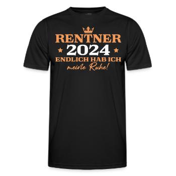Rentner 2024 Endlich Ruhe Pension Rente Geschenk - Männer Funktions-T-Shirt - Schwarz - Vorne - AI Model Male 178 dark (178cm)