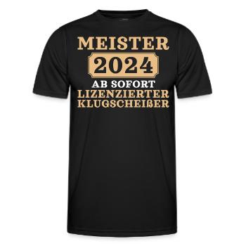 Fortbildung bestanden 2024 Meister - Männer Funktions-T-Shirt - Schwarz - Vorne - AI Model Male 178 dark (178cm)
