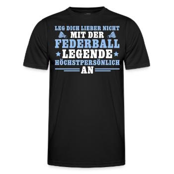 Federball Legende höchstpersönlich Badminton - Männer Funktions-T-Shirt - Schwarz - Vorne - AI Model Male 178 dark (178cm)