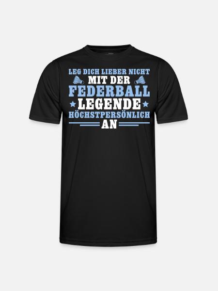 Federball Legende höchstpersönlich Badminton - Männer Funktions-T-Shirt - Schwarz