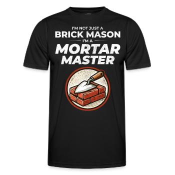 Maîtriser le mortier : l’ d’un maçon - T-shirt sport Homme - noir - Devant - AI Model Male 178 dark (178cm)