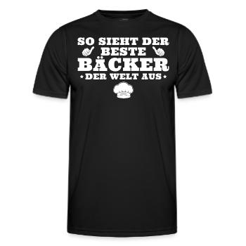 Bäckermeister Bester Bäcker der Welt - Männer Funktions-T-Shirt - Schwarz - Vorne - AI Model Male 178 dark (178cm)