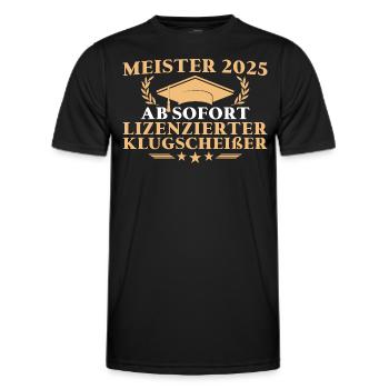 Meisterprüfung bestanden Abschluss Meister 2025 - Männer Funktions-T-Shirt - Schwarz - Vorne - AI Model Male 178 dark (178cm)
