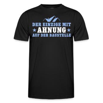Baustelle Einziger mit Ahnung Bauherr - Männer Funktions-T-Shirt - Schwarz - Vorne - AI Model Male 178 dark (178cm)