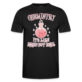 Chemie - Es ist wie Magie, aber echt - Männer Funktions-T-Shirt - Schwarz - Vorne - AI Model Male 178 dark (178cm)