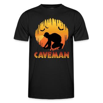 Caveman - Caving - Cave Explorer Speleology - Men's Functional T-Shirt - black - Front - AI Model Male 178 dark (178cm)