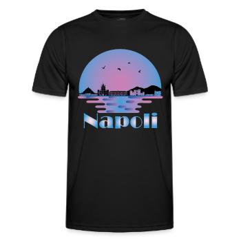 Naples Italie - Naples Italia Voyage - T-shirt sport Homme - noir - Devant - AI Model Male 178 dark (178cm)