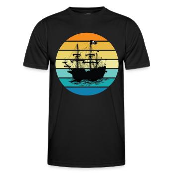 Bateau pirate - T-shirt sport Homme - noir - Devant - AI Model Male 178 dark (178cm)