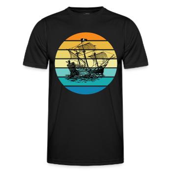 Bateau pirate - T-shirt sport Homme - noir - Devant - AI Model Male 178 dark (178cm)