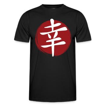 Kanji Bonheur - T-shirt sport Homme - noir - Devant - AI Model Male 178 dark (178cm)
