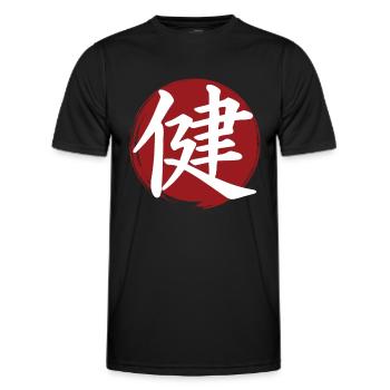 Gesundheits-Kanji - Männer Funktions-T-Shirt - Schwarz - Vorne - AI Model Male 178 dark (178cm)