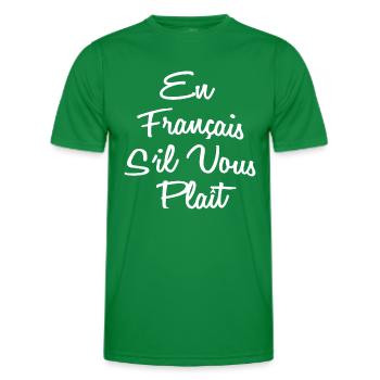 En Français S'il Vous Plaît - Funny French - Men's Functional T-Shirt - kelly green - Front - AI Model Male 178 dark (178cm)