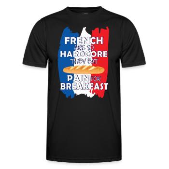 Franzosen sind so Hardcore, dass sie Schmerz zum Frühstück essen - Männer Funktions-T-Shirt - Schwarz - Vorne - AI Model Male 178 dark (178cm)