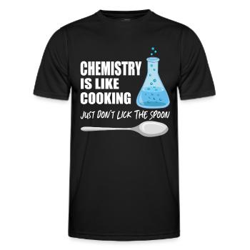 Chemie ist wie Kochen, lecken Sie nicht den Löffel - Männer Funktions-T-Shirt - Schwarz - Vorne - AI Model Male 178 dark (178cm)