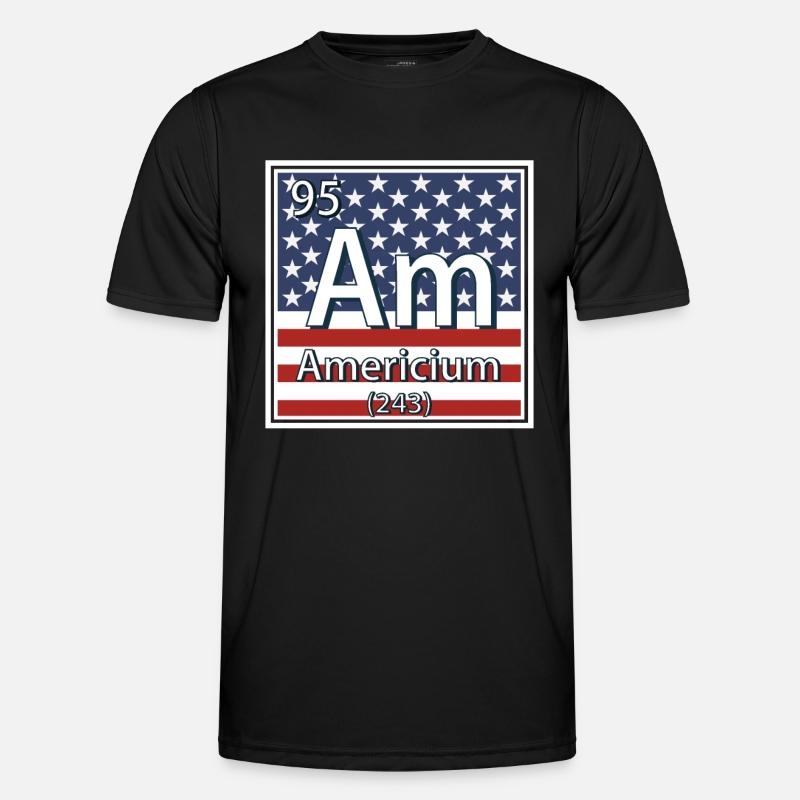 Periodensystem des Americium-Elements - Männer Funktions-T-Shirt - Schwarz