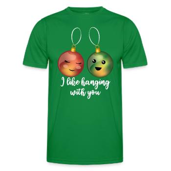 Ich hänge gerne mit dir lustige Weihnachtsdekoration ab - Männer Funktions-T-Shirt - Kelly Green - Vorne - AI Model Male 178 dark (178cm)