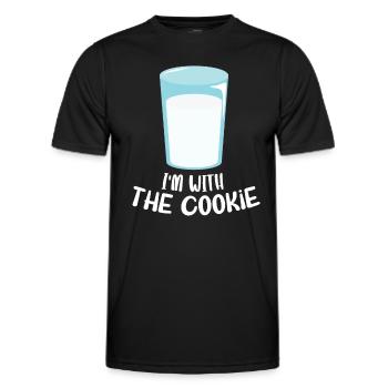 Je suis avec le biscuit - Verre de lait - T-shirt sport Homme - noir - Devant - AI Model Male 178 dark (178cm)