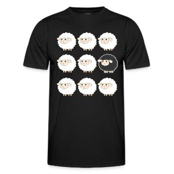 Black Sheep in a Herd Funny - Men's Functional T-Shirt - black - Front - AI Model Male 178 dark (178cm)
