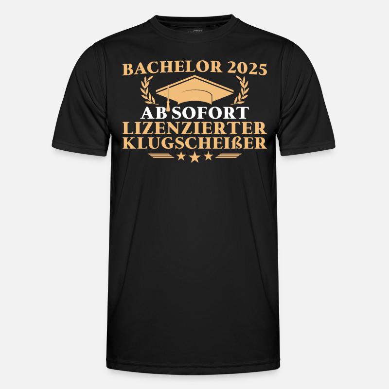 Studium bestanden Bachelor Abschluss 2025 - Männer Funktions-T-Shirt - Schwarz