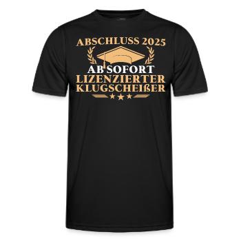 Abschlussprüfung bestanden Mittlere Reife 2025 - Männer Funktions-T-Shirt - Schwarz - Vorne - AI Model Male 178 dark (178cm)