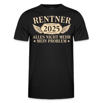 Rentner 2025 Kollege im Rentenalter - Männer Funktions-T-Shirt - Schwarz - Vorne - AI Model Male 178 dark (178cm)