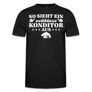 Konditorei Zuckerbäcker Weltklasse Konditor - Männer Funktions-T-Shirt - Schwarz - Vorne - AI Model Male 178 dark (178cm)
