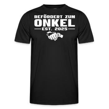 Befördert zum Onkel Babyparty 2025 - Männer Funktions-T-Shirt - Schwarz - Vorne - AI Model Male 178 dark (178cm)