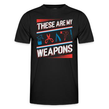 Ce sont mes armes dans le salon de coiffure - T-shirt sport Homme - noir - Devant - AI Model Male 178 dark (178cm)