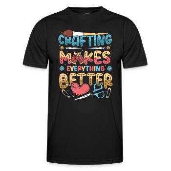 Basteln macht alles besser, Bastler - Männer Funktions-T-Shirt - Schwarz - Vorne - AI Model Male 178 dark (178cm)