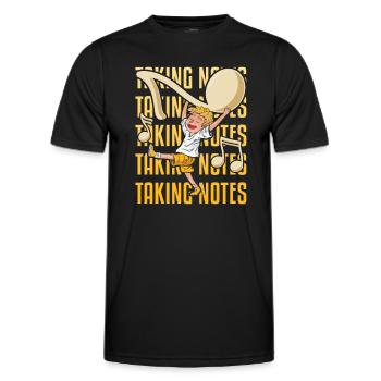 Notizen machen Wortspiele Lustiger Musiklehrer - Männer Funktions-T-Shirt - Schwarz - Vorne - AI Model Male 178 dark (178cm)