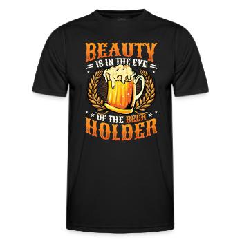 Drôle de buveur de bière - T-shirt sport Homme - noir - Devant - AI Model Male 178 dark (178cm)