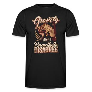 Gravity und ich sind respektvoll anderer Meinung - Männer Funktions-T-Shirt - Schwarz - Vorne - AI Model Male 178 dark (178cm)
