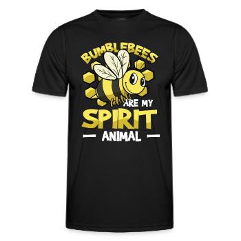 Les bourdons sont mon animal spirituel Bumblebee - T-shirt sport Homme - noir - Devant - AI Model Male 178 dark (178cm)