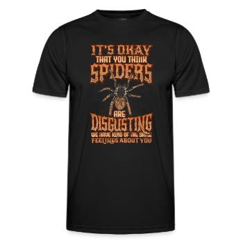 Spiders are not disgusting - Spider Lover - Men's Functional T-Shirt - black - Front - AI Model Male 178 dark (178cm)