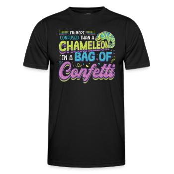 Plus confus qu’un caméléon - T-shirt sport Homme - noir - Devant - AI Model Male 178 dark (178cm)