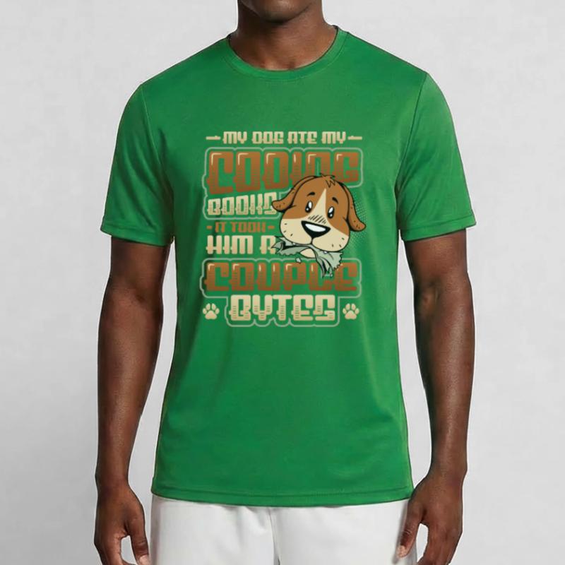 Dog Bytes Code Programmation de blagues informatiques T-shirt sport Homme