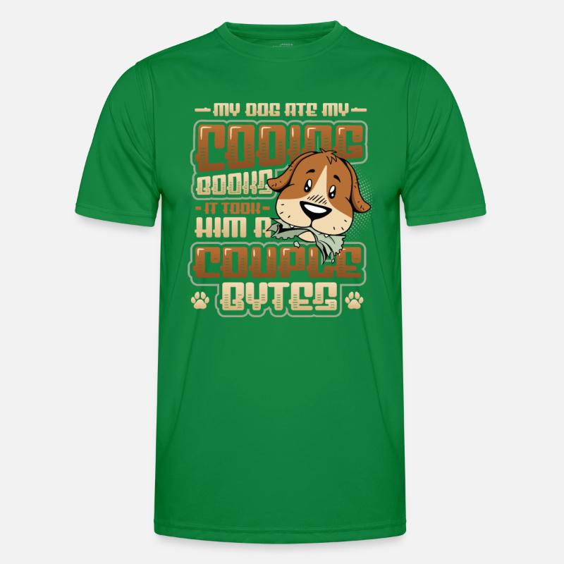 Hund Bytes Code Computer Witz Programmierung Männer Funktions-T-Shirt