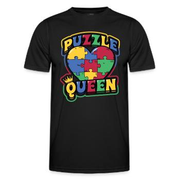 Puzzle Queen Puzzle Game - Men's Functional T-Shirt - black - Front - AI Model Male 178 dark (178cm)