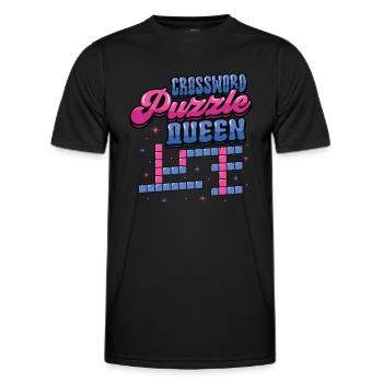 Mots croisés Reine - T-shirt sport Homme - noir - Devant - AI Model Male 178 dark (178cm)