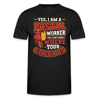 Lustige Postangestellte Postamt - Männer Funktions-T-Shirt - Schwarz - Vorne - AI Model Male 178 dark (178cm)