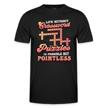 Mots croisés Amateurs de mots croisés - T-shirt sport Homme - noir - Devant - AI Model Male 178 dark (178cm)