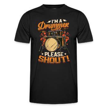 Ich Bin Ein Schlagzeuger Bitte Schreien - Männer Funktions-T-Shirt - Schwarz - Vorne - AI Model Male 178 dark (178cm)