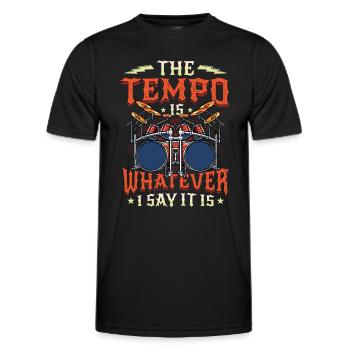 Le tempo est tout ce que je dis, c’est un groupe de rock - T-shirt sport Homme - noir - Devant - AI Model Male 178 dark (178cm)