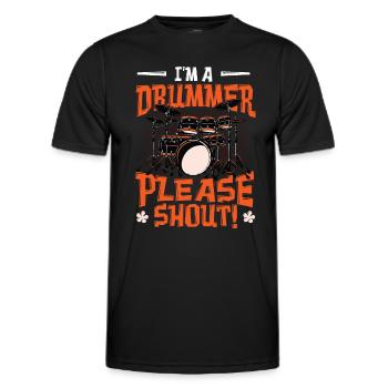 Ich Bin Ein Schlagzeuger Bitte Schreien - Männer Funktions-T-Shirt - Schwarz - Vorne - AI Model Male 178 dark (178cm)