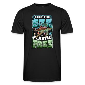 Haltet Das Meer Plastikfrei Rettet Den Ozean - Männer Funktions-T-Shirt - Schwarz - Vorne - AI Model Male 178 dark (178cm)
