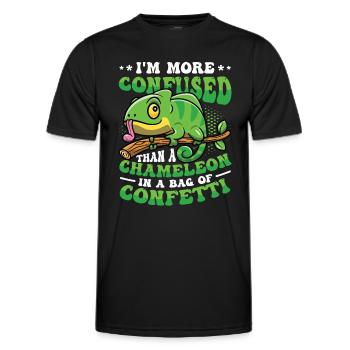 Verwirrter Als Ein Chamäleon. - Männer Funktions-T-Shirt - Schwarz - Vorne - AI Model Male 178 dark (178cm)