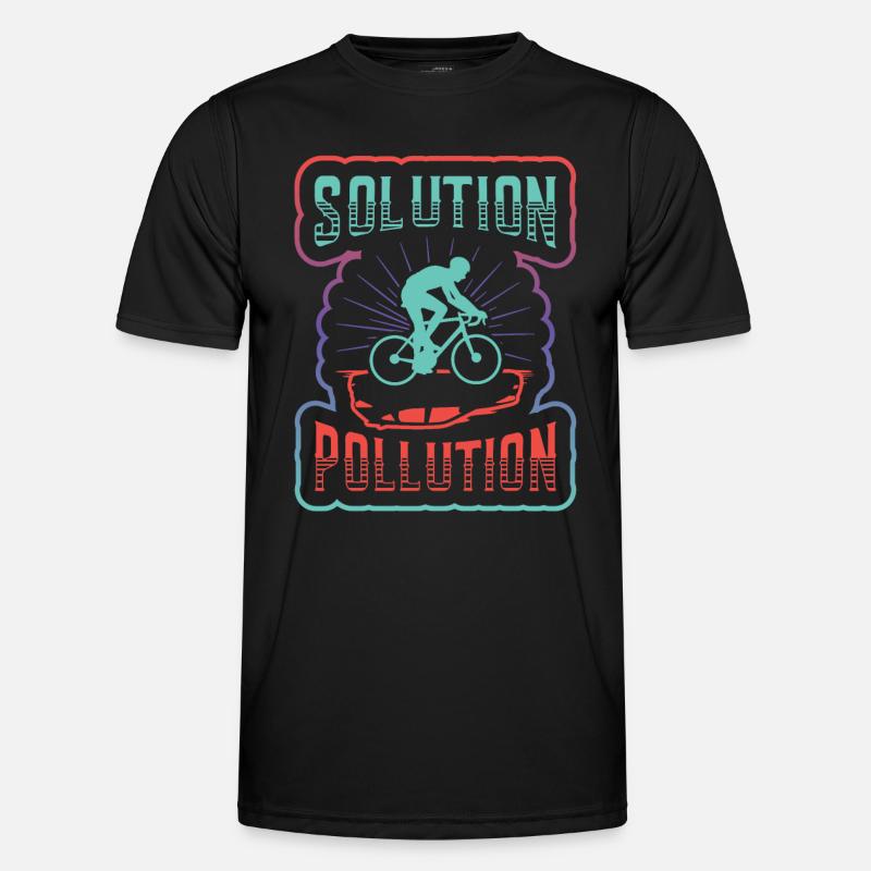 Polution Solution Umweltschutz Radfahren. - Männer Funktions-T-Shirt - Schwarz